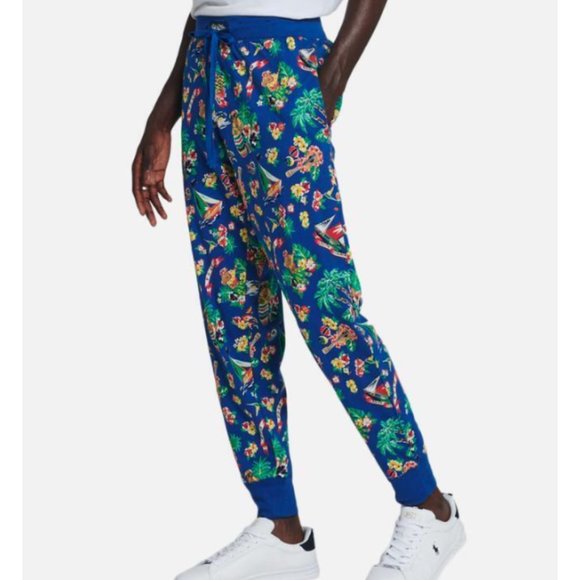 Polo Ralph Lauren Joggers Men XL‎ Hawaiian Tropical Bear Vacation Sleep Lounge